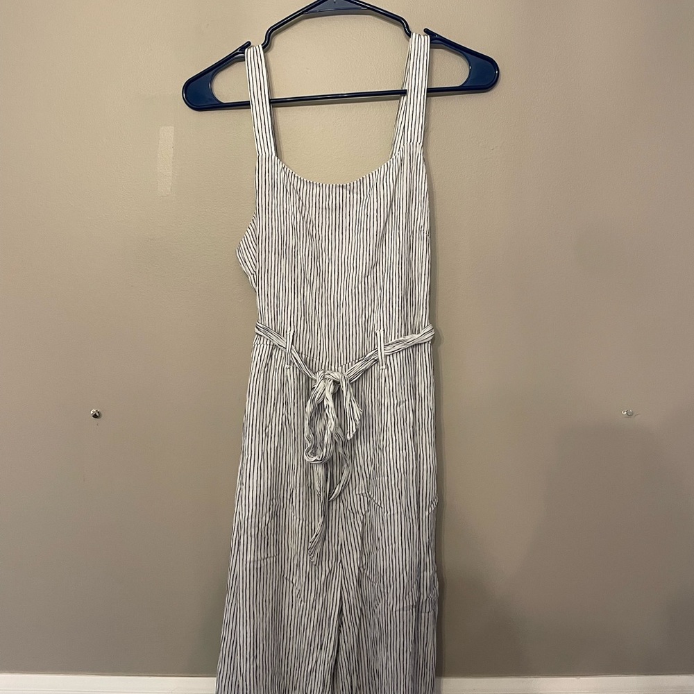 Black and white striped jumpsuit